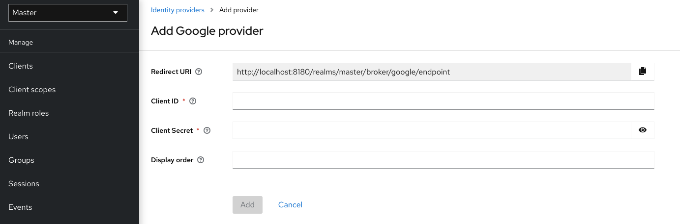 Add Identity Provider