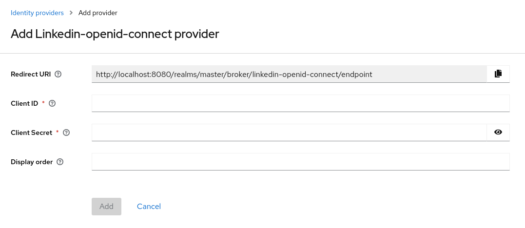 Add Identity Provider