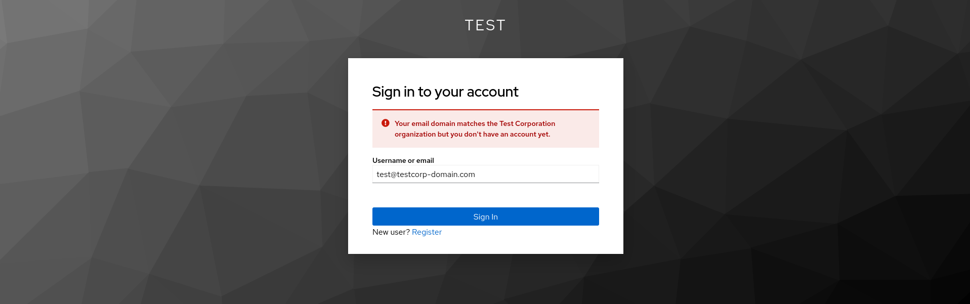 Identity-first login error