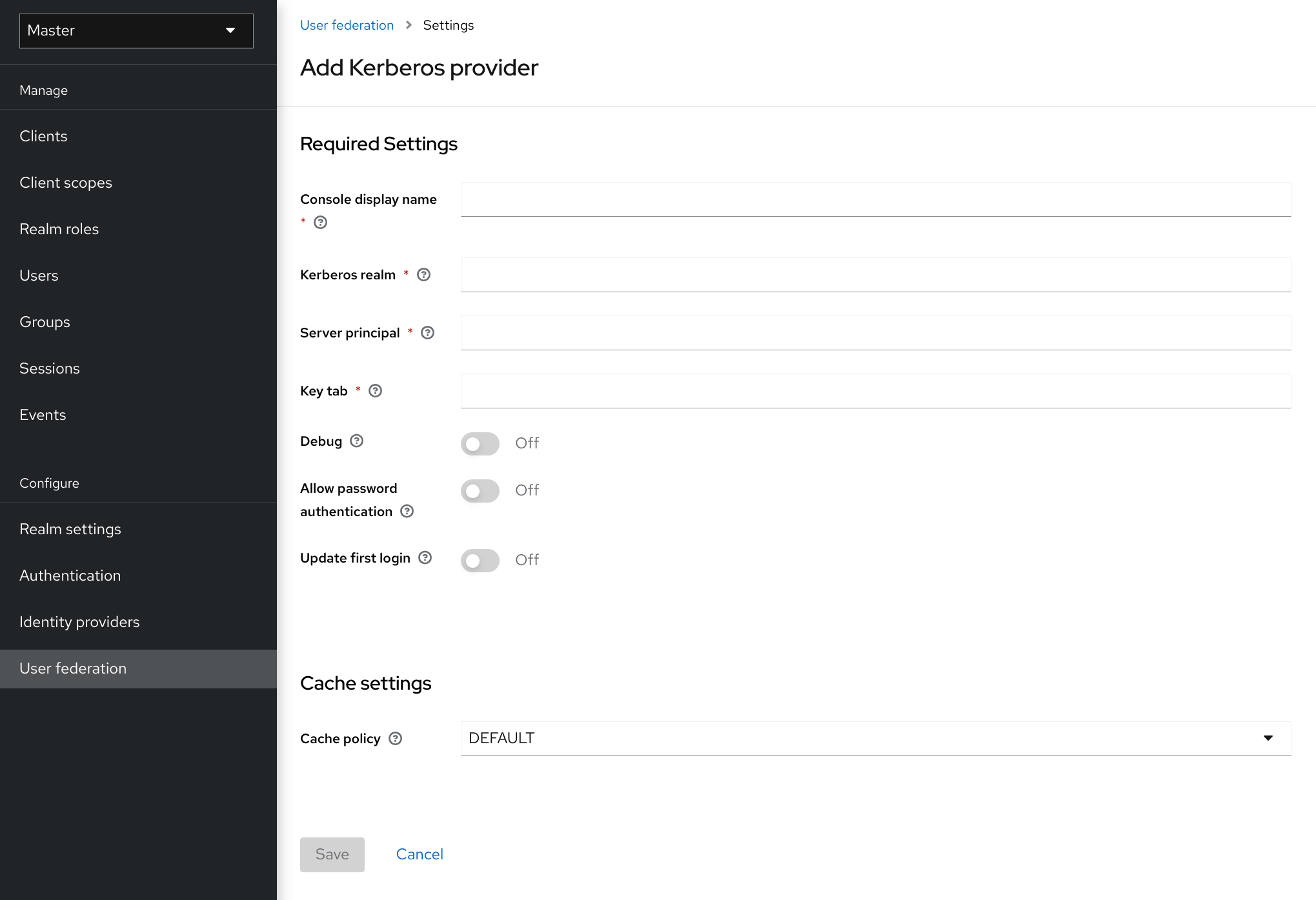 Kerberos User Storage Provider