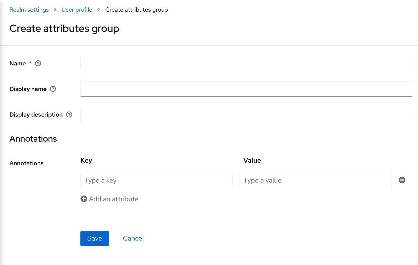 user profile create attribute group