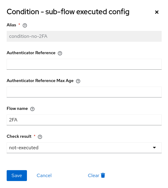 Configuration for the sub-flow executed