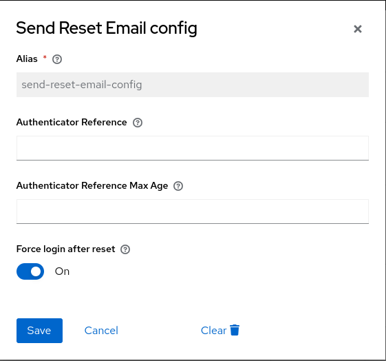 Send Reset Email Configuration